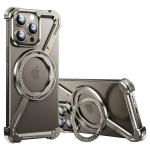 Z-kujuline alumiiniumisulamist raamita magnetiline telefoni&uuml;mbris iPhone'ile 15 13 14 Pro Max, metallist alus, Magsafe, p&otilde;rutuskindel k&otilde;va kate Samsung S24 Ultra jaoks Samsung S24plus kuld