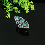 Natural Green Onyx Gemstone Handmade 925 Sterling Silver Ring Size 7.5 k1y45