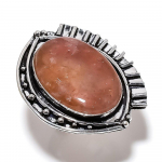 Natural Strawberry Quartz Gemstone 925 Sterling Silver Gift Ring Size 10 g2y48