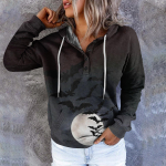 Naiste vabaaja moeprindiga pikkade varrukatega pullover Hoodies dressipluusid XL hall v&auml;rv