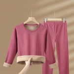 Talvised termopesukomplektid meeste naiste samettopid + pikad p&uuml;ksid mugavad nahas&otilde;bralikud elastsed tihendavad soe 2-osalised komplektid 3XL 70-80KG roosa