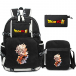 3 tk/komplekt Anime Dragon Ball S&uuml;learvuti Seljakott Unisex Seljakott L&otilde;unas&ouml;&ouml;gikotiga T&uuml;drukule Poisile Teismelisele Koolikott Meestele Naistele Vabaaja Kott Seljakott Mochila