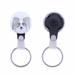 Papillon, Continental Toy Spaniel, Butterfly dog - keychain with a dog portrait, pendant with the brand's own Art-Dog graphics