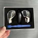 Kroomitud matt nahast k&auml;igukangi nupu k&uuml;ljekattega DSG embleem VW Golf 6 7 R GTI Passat B7 B8 CC R20 Jetta MK6 jaoks must