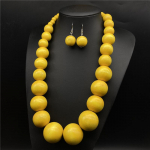 Liialdatud puidust helmestega kaelakee k&otilde;rvar&otilde;ngaste komplekt Bohemian Resort Style Lava tarvikud Naiste ehted