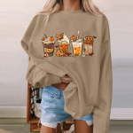 Naiste Halloweeni printimisega pullover, &uuml;mmargune kaelus, &otilde;lavarrega pikkade varrukatega pluus XXXL