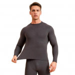 2 tk/komplekt Meeste soe riietus O-kaelusega pikkade varrukatega termiline &uuml;laosa k&otilde;rge v&ouml;&ouml;kohaga pikad p&uuml;ksid, &uuml;hev&auml;rviline Slim Fit, hingav alumine komplekt 3XL hall