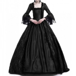 Naiste moodne pikkade varrukatega kapuutsiga gooti kleit, p&otilde;randa pikkune Cosplay kleit XXXL must