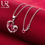 925 Sterling h&otilde;be AAA tsirkoonist ema-s&uuml;dame ripats Kaelakee Moodsad pulmaehted O-45CM