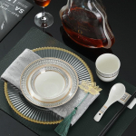 Uus Hiina hotelli lauan&otilde;ude kolmeosaline komplekt kondiga taldriku tiivakauss teetass supilusikas hotelliklubi keraamilised lauan&otilde;ud