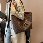 Premium suur kott trendikas kerge luksus naiste kott &otilde;lakott suure mahutavusega pendelr&auml;nd mitmek&uuml;lgne k&auml;ekott kohv