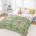200x230cm Puuvillane Gaasr&auml;tik Tekk Roheline Visketekk Diivani Uinakutekk Tekk Pehme Voodikate Kate Tekk Konditsioneeri Tekk roheline