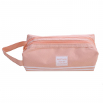 Kahekordne Oxfordi riidest kaasaskantav pliiatsikott Lihtne suure mahutavusega topeltt&otilde;mblukuga pliiatsitarvete kott One Size roosa