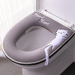 1 tk Universaalne WC-istme kate Vannitoa lukuga WC-poti kattepadi Talvine paksenemine Soe pestav Kass Cartoon Armas WC-istme kate sinine