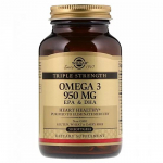 Solgar - Omega-3 EPA & DHA, Kolmekordne Tugevus, 950 mg. 50 Softgels