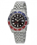 Mathey-Tissot Vintage GMT Roostevabast terasest Must sihver Kvarts H903AR 100M Meeste k&auml;ekell