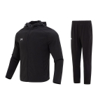Under Armour &uuml;hev&auml;rviline logoga kapuutsiga jakk ja pikad p&uuml;ksid vabaaja spordikomplekt unisex komplektid Must 23600303-001+23600703-001 M