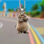 Uus toode loominguline big fat cat flat 2D auto tahavaatepeegli ripatsiga v&otilde;tmehoidja ripats