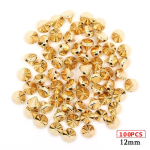 100 tk plastist needid, kuldsed koonusnaastud, pungi&otilde;mblusneedid, nahast naelapead, needid, r&otilde;ivatarvikud Gold 6mm