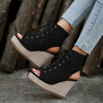 Mood Uus Saabumine Kiilsandaalid Naiste Kingad Suvine Platvorm Peep Toe Ristrihm K&otilde;rge Pealmine Slingback Sandalias Zapatos Mujer 37