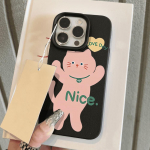 Telefoni&uuml;mbris iPhone 11 13 XR XS Max &uuml;mbrisele iPhone 12 14 15 16 Pro Max 12 Pro 15 Plus Nahast v&auml;rvitud veekindel kukkumis- ja kulumiskindel multikas iPhone 16 Pro Max valge