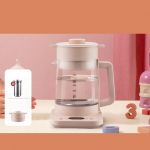 220V 1,5L elektriline hautamispott Intelligentne multifunktsionaalne majapidamises kasutatav aurutuspliit, miniklaasist veekeetja hautismasin roosa