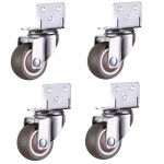 4pcs Furniture Casters Wheels Soft Rubber Swivel Caster Quite Roller wheels for trolley Baby Crib Bed Wheels Household Accessory 1.0 Inch