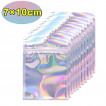 60-100 TK Laseriga sulguriga kotid Plastikust holograafilised kommide toidupakendi kotikesed Taassuletavad Ehted Kaelakee Hoiustamise Organiseerija Kott 10PCS