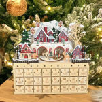 Christmas Advent Calendar Xmas Light up Ornament with Drawers for Party Supplies Farmhouse
