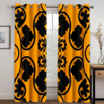 Luksuslik Kuldne Must Lilleleht Saba Barokk Laste Akende Kardinad Rulood Elutoa Magamistoa Vannitoa K&ouml;&ouml;gi Uks Kodukaunistus W50 X H130(CM)X2&Hook