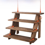 Display Riser 4 Tier Practical Easy to Use Party Supplies, Stand, Rustic for Dessert brown