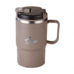 Roostevabast terasest kohvikruus, isoleeritud veetass teeeraldava &otilde;lgede kaanega ja kokkupandav beež