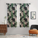 Peened Aafrika metslooma mustriga kardinad T&auml;iuslikud teie elutuppa v&otilde;i magamistuppa Vastupidavad Lihtne riputada Masinpestavad 2 tk (W50cmxH130cm)x2&Grommet Top gray