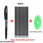 0,5 mm koolikontori pliiatsi t&auml;itmine Kustutatavate pliiatsite komplekt 5/50 tk Kustutuskumm sinine must pestav 1Pen+5Refill+1Eraser sinine