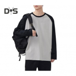 Meeste kevad-s&uuml;gis T-s&auml;rk V&auml;rvide sobitamine Lai &uuml;mara kaelusega pikkade varrukatega pullover-top Vabaaja kooli spordiriided M hall