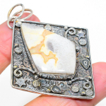 Mud Crack Fossil Handmade 925 Sterling Silver Gift Pendant 2.64 r9v74