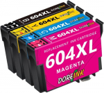 Cartouche d'Encre Compatible - Epson - 604XL - Pack de 4 - Noir, Cyan, Magenta, Jaune