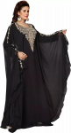 Must stiilne kaftaan maxi farasha abaya kleit Maroko Dubai uhke pikk hommikumantel XS must