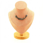 Pierres et Min&eacute;raux. Collier 10 perles Labradorite de Finlande. Chaine en acier inoxydable Collier femmes, hommes. Taille personnal