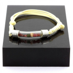 Pierres et Min&eacute;raux. Bracelet Tourmaline multicolore brut. Couleur beige.