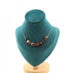 Pierres et Min&eacute;raux. Collier 10 perles Agate de R&ecirc;ve 8 mm. Chaine en acier inoxydable Collier femmes, hommes. Taille personnalisabl