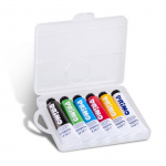 Tube d&rsquo;aluminium, bo&icirc;te en PP, 6 couleurs 18 ml