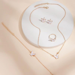 5 tk Liblikad ripatsid kaelakee k&otilde;rvar&otilde;ngad s&otilde;rmus k&auml;ev&otilde;ru komplektid naistele ehete komplekt pruudi pulma ehted kingitus must