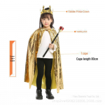 Halloweeni printsessi ja kuninga kuube lastele &ndash; 80 cm s&auml;rav kuld ja h&otilde;be One Size