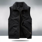 Meeste &otilde;ues kasutatav sametvest mitme taskuga, paks vest, vabaaja &otilde;lajope XXXXXL must