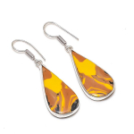 Natural Rainbow Calsilica 925 Sterling Silver Jewelry Earring 1.89 g8y65