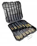 99PCS Drill Bit Set 1/16 to 3/8 Drill with Plastic Storage Case Premium HSS Black Gold Coated Twist Hex Shank Jobber A