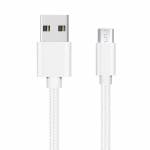 Kaabel ASUS ZENFONE 5 LITE - 4 MAX - 3 MAX - MAX M1 - MAX M2 - GO jaoks - Micro USB kaabel Punutud nailonist H&otilde;be Valge[Phonillico&reg;]