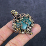 Amazonite Handmade Copper Wire Wrap Jewelry Pendant 2.05 z2m90