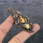 Mosaic Jasper Handmade Copper Wire Wrap Jewelry Pendant 2.84 a6v67